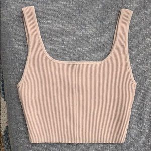 Aritzia BABATON sculpt knit tank in pink